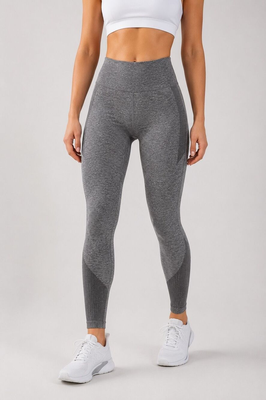 Prozis Seamless Leggings Size L Gray High Waist Sculpting Gym Activewear
